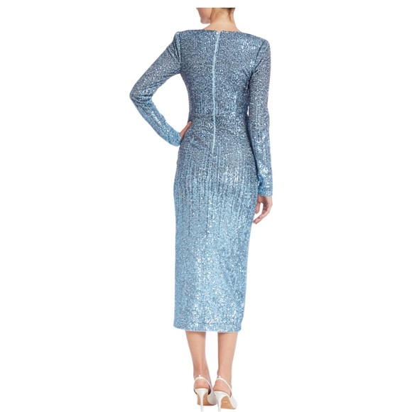Badgley Mishka Blue ombré long sleeve dress with sequins - Picture 2 of 3